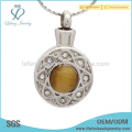 Stainless steel silver crystal locket ashes,memorial ashes cremation pendants jewelry